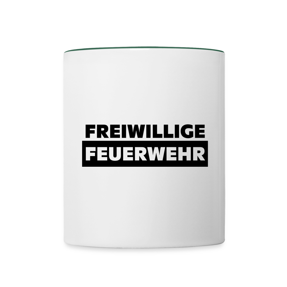 Freiwillige Feuerwehr - Tasse zweifarbig 325 ml - Weiß/Dunkelgrün