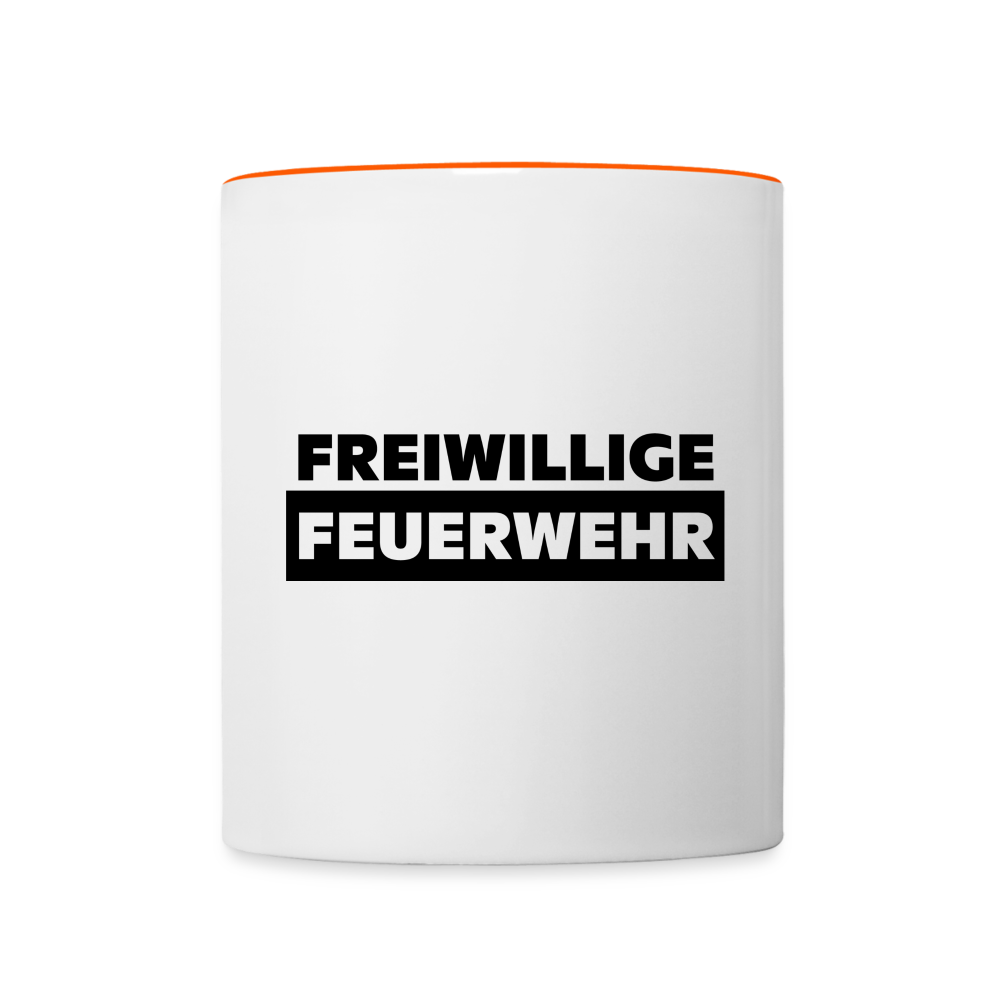 Freiwillige Feuerwehr - Tasse zweifarbig 325 ml - Weiß/Orange