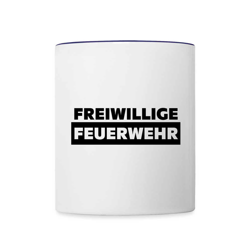 Freiwillige Feuerwehr - Tasse zweifarbig 325 ml - Weiß/Kobaltblau