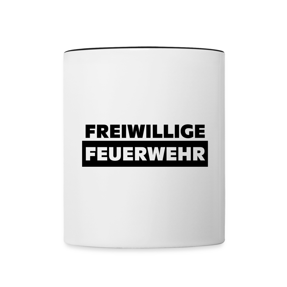 Freiwillige Feuerwehr - Tasse zweifarbig 325 ml - Weiß/Schwarz