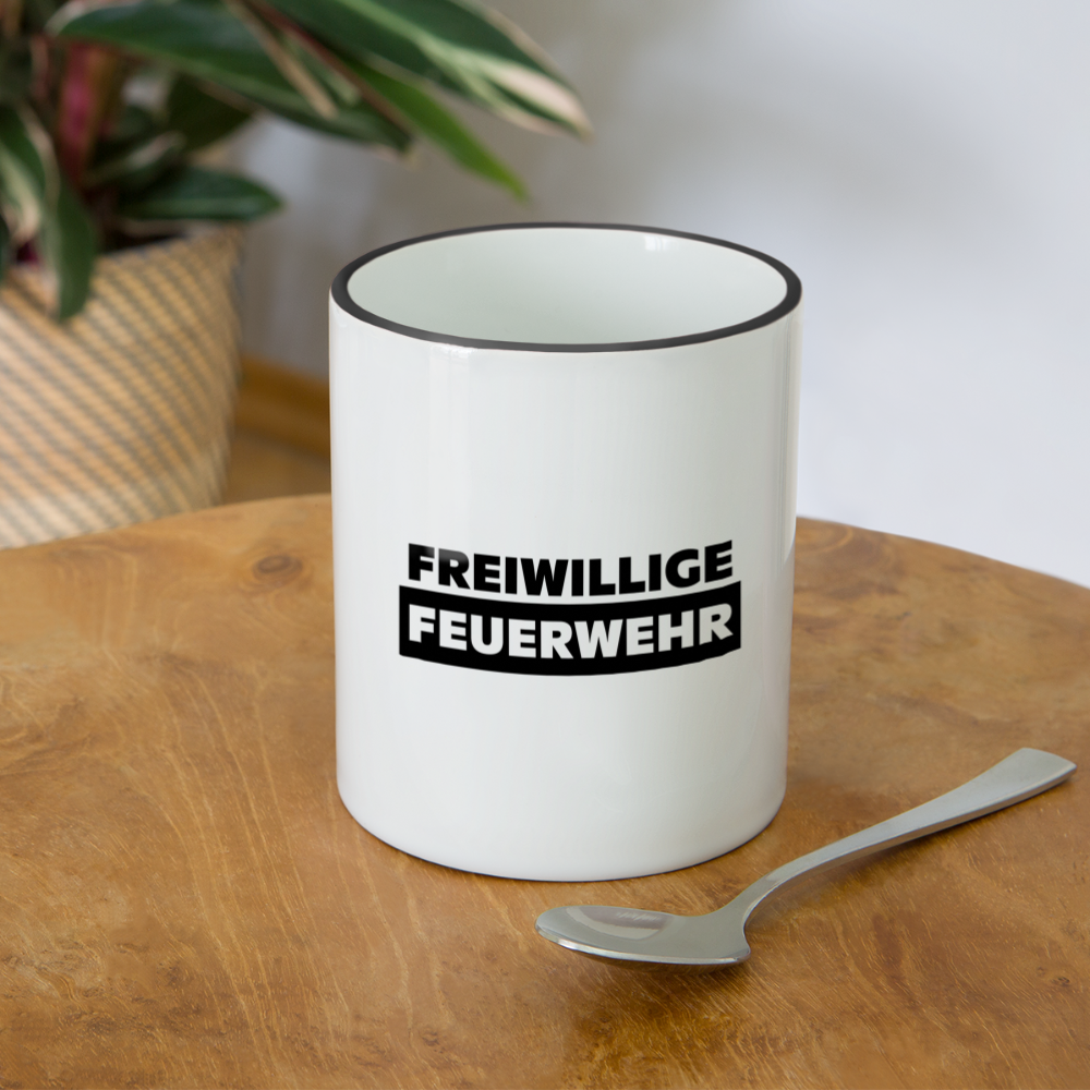 Freiwillige Feuerwehr - Tasse zweifarbig 325 ml - Weiß/Schwarz