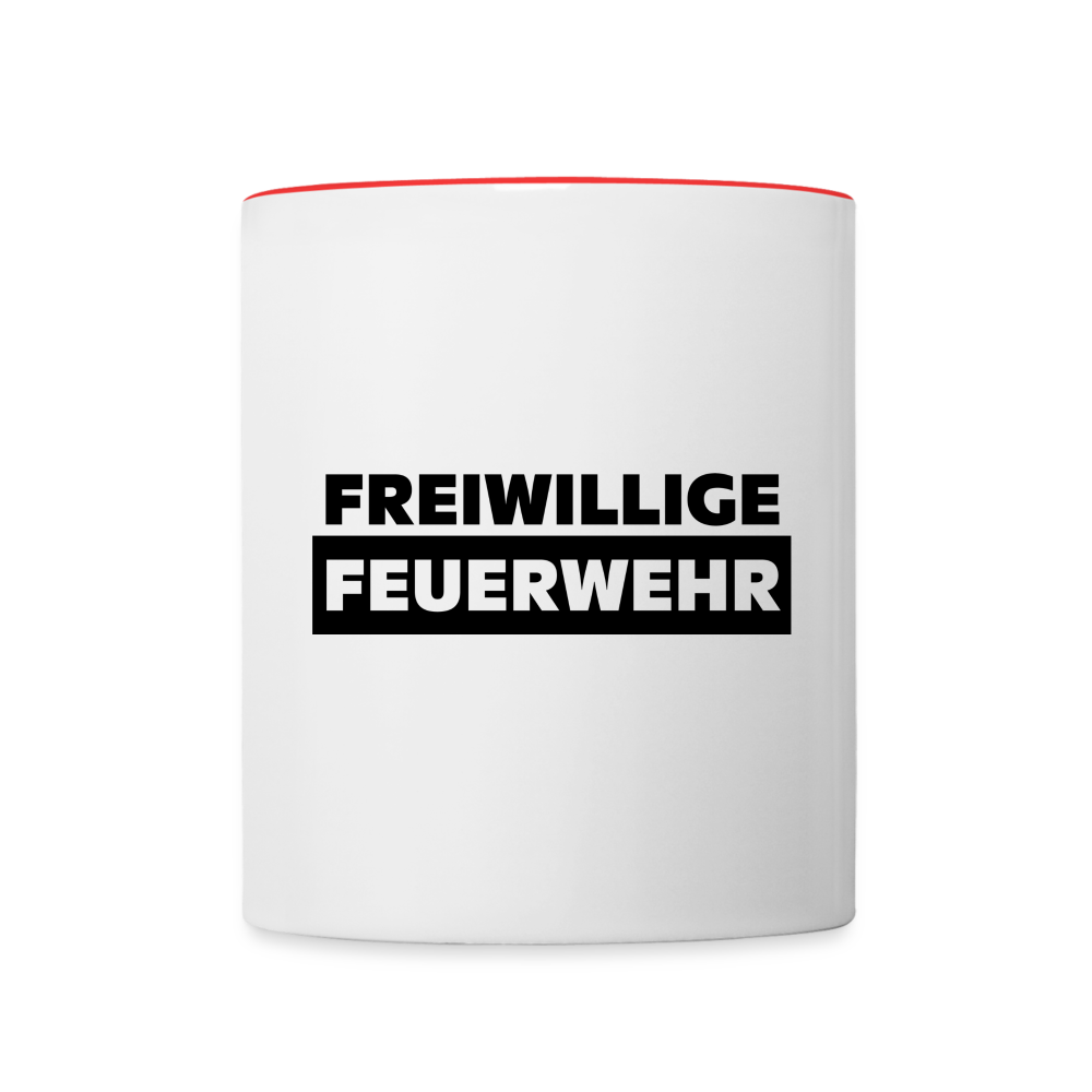 Freiwillige Feuerwehr - Tasse zweifarbig 325 ml - Weiß/Rot