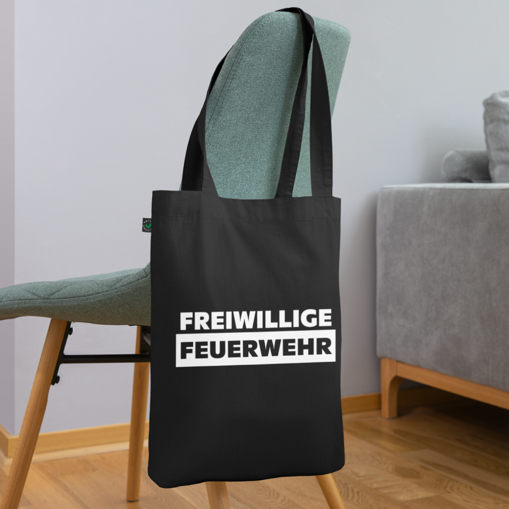 Freiwillige Feuerwehr - Stoffbeutel aus 100% Bio-Baumwolle - Schwarz
