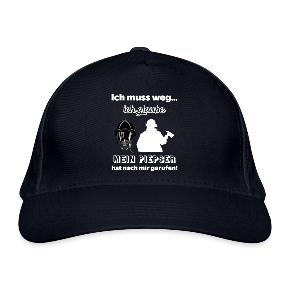 Ich muss weg... ich glaube mein Piepser hat nach mir gerufen! - Bio-Baseballkappe - Navy