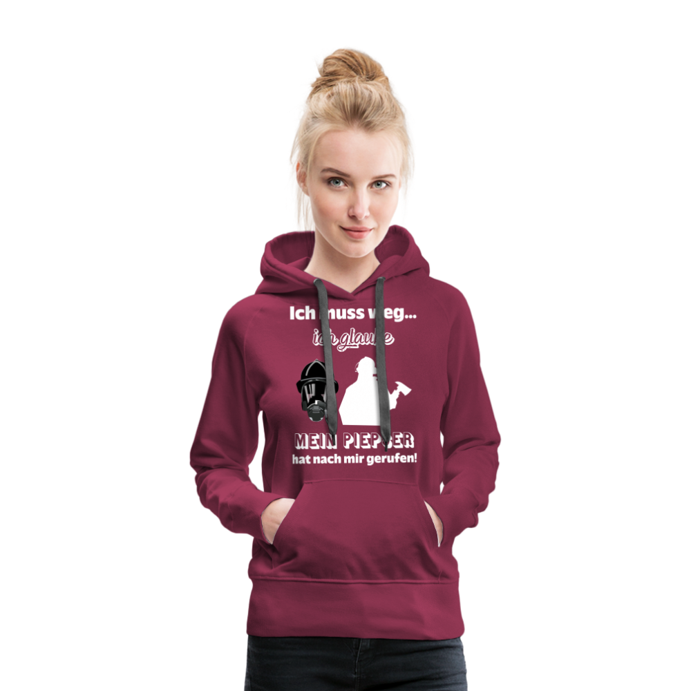 Ich muss weg... Ich glaube mein Piepser hat nach mir gerufen! - Frauen Hoodie - Bordeaux