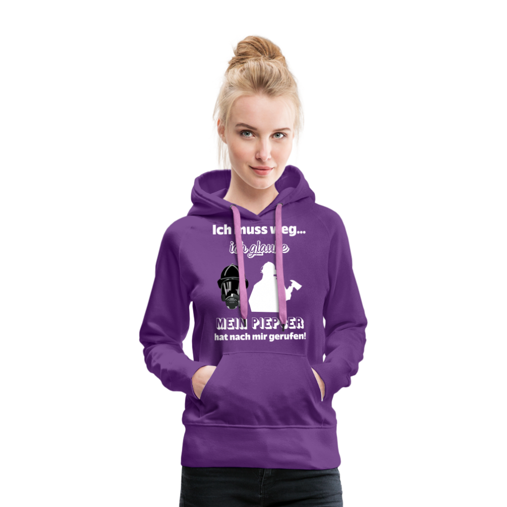 Ich muss weg... Ich glaube mein Piepser hat nach mir gerufen! - Frauen Hoodie - Purple