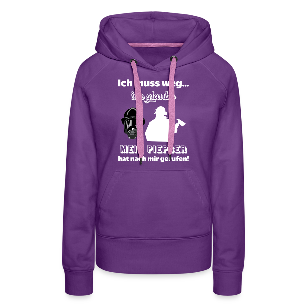 Ich muss weg... Ich glaube mein Piepser hat nach mir gerufen! - Frauen Hoodie - Purple