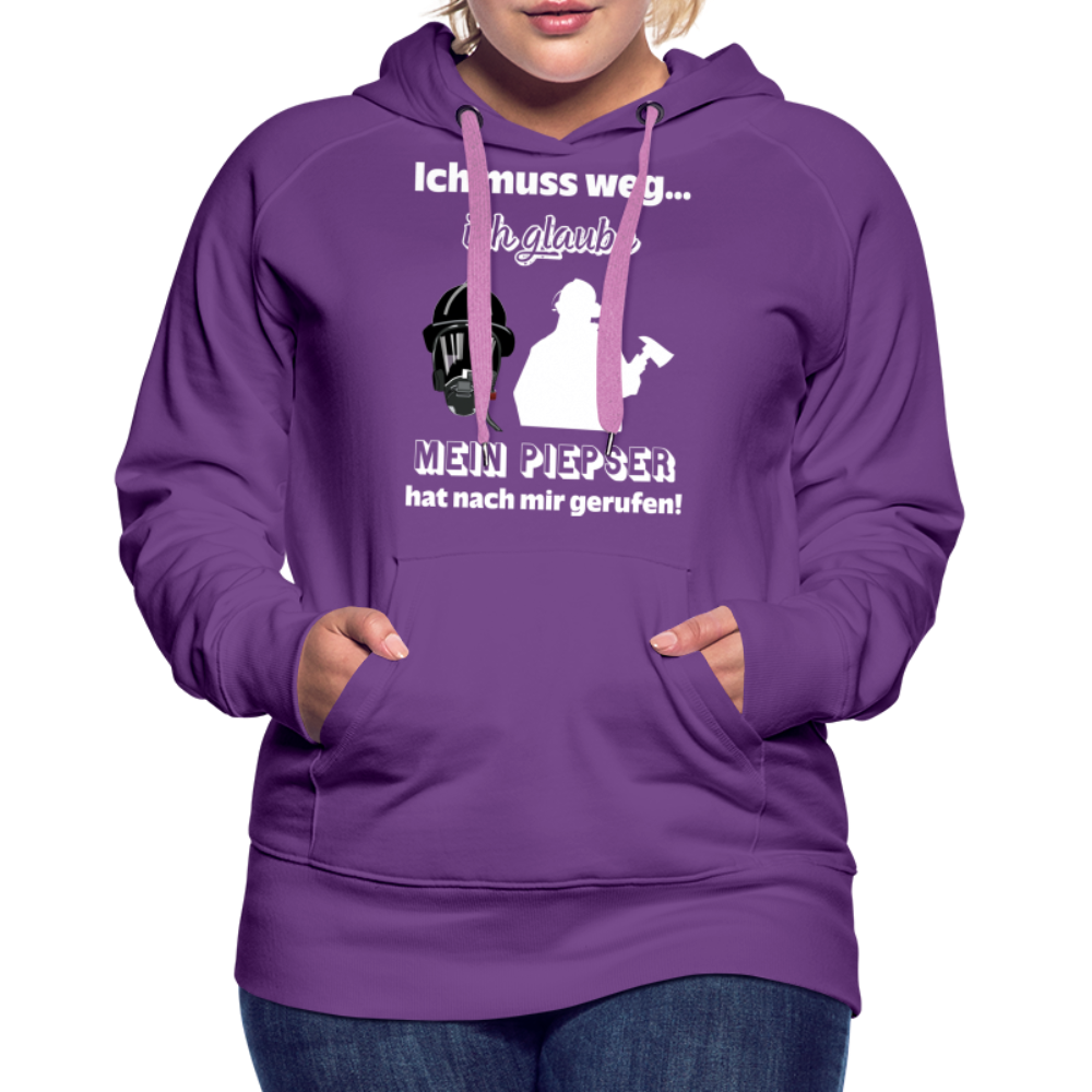 Ich muss weg... Ich glaube mein Piepser hat nach mir gerufen! - Frauen Hoodie - Purple