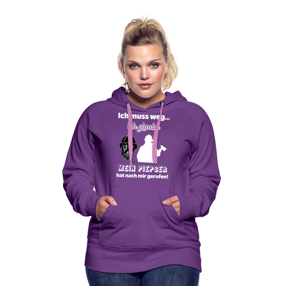 Ich muss weg... Ich glaube mein Piepser hat nach mir gerufen! - Frauen Hoodie - Purple