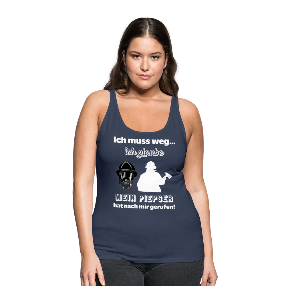 Ich muss weg... Ich glaube mein Piepser hat nach mir gerufen! - Frauen Tank Top - Navy