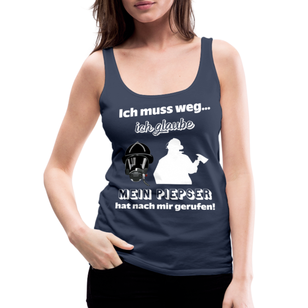 Ich muss weg... Ich glaube mein Piepser hat nach mir gerufen! - Frauen Tank Top - Navy