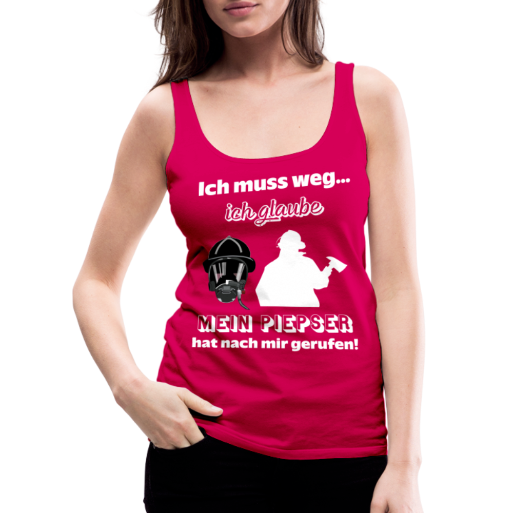 Ich muss weg... Ich glaube mein Piepser hat nach mir gerufen! - Frauen Tank Top - dunkles Pink