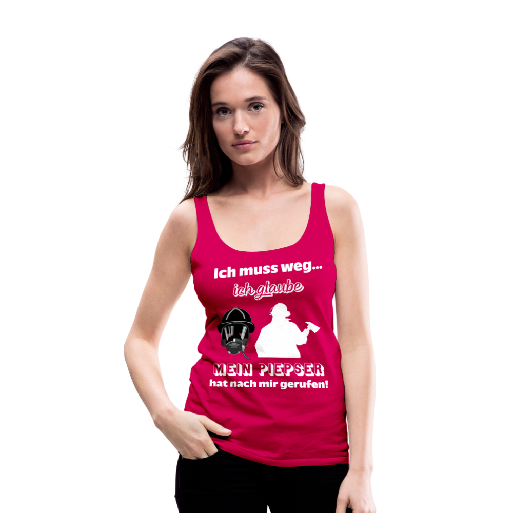 Ich muss weg... Ich glaube mein Piepser hat nach mir gerufen! - Frauen Tank Top - dunkles Pink