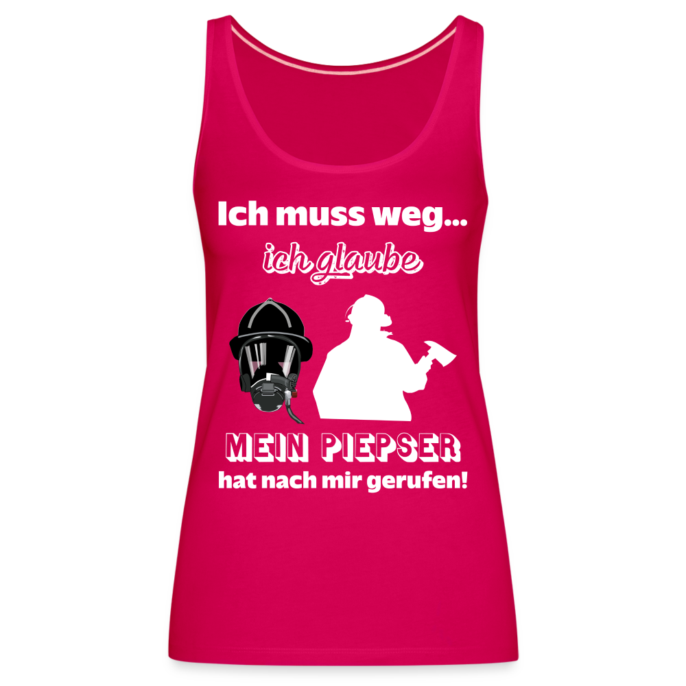 Ich muss weg... Ich glaube mein Piepser hat nach mir gerufen! - Frauen Tank Top - dunkles Pink