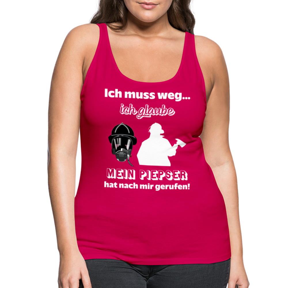 Ich muss weg... Ich glaube mein Piepser hat nach mir gerufen! - Frauen Tank Top - dunkles Pink
