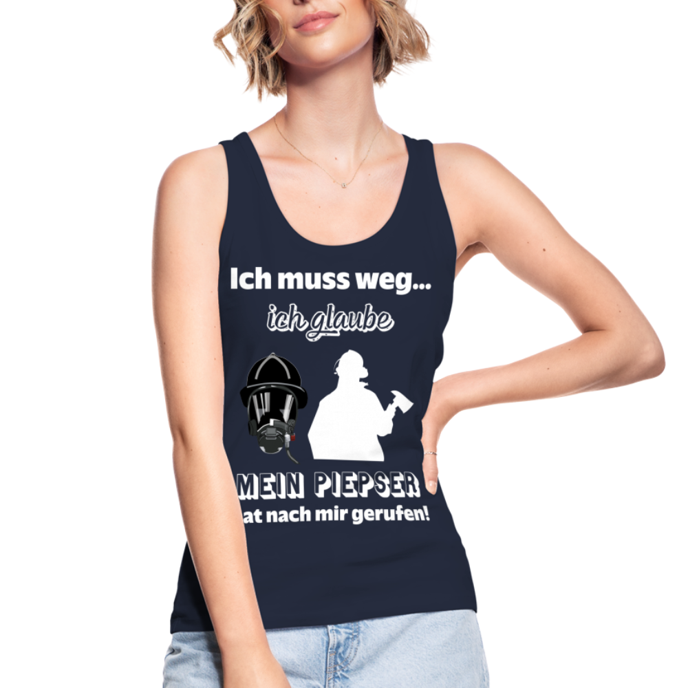 Ich muss weg... Ich glaube mein Piepser hat nach mir gerufen! - Frauen Tank Top aus 100% Bio-Baumwolle - Navy