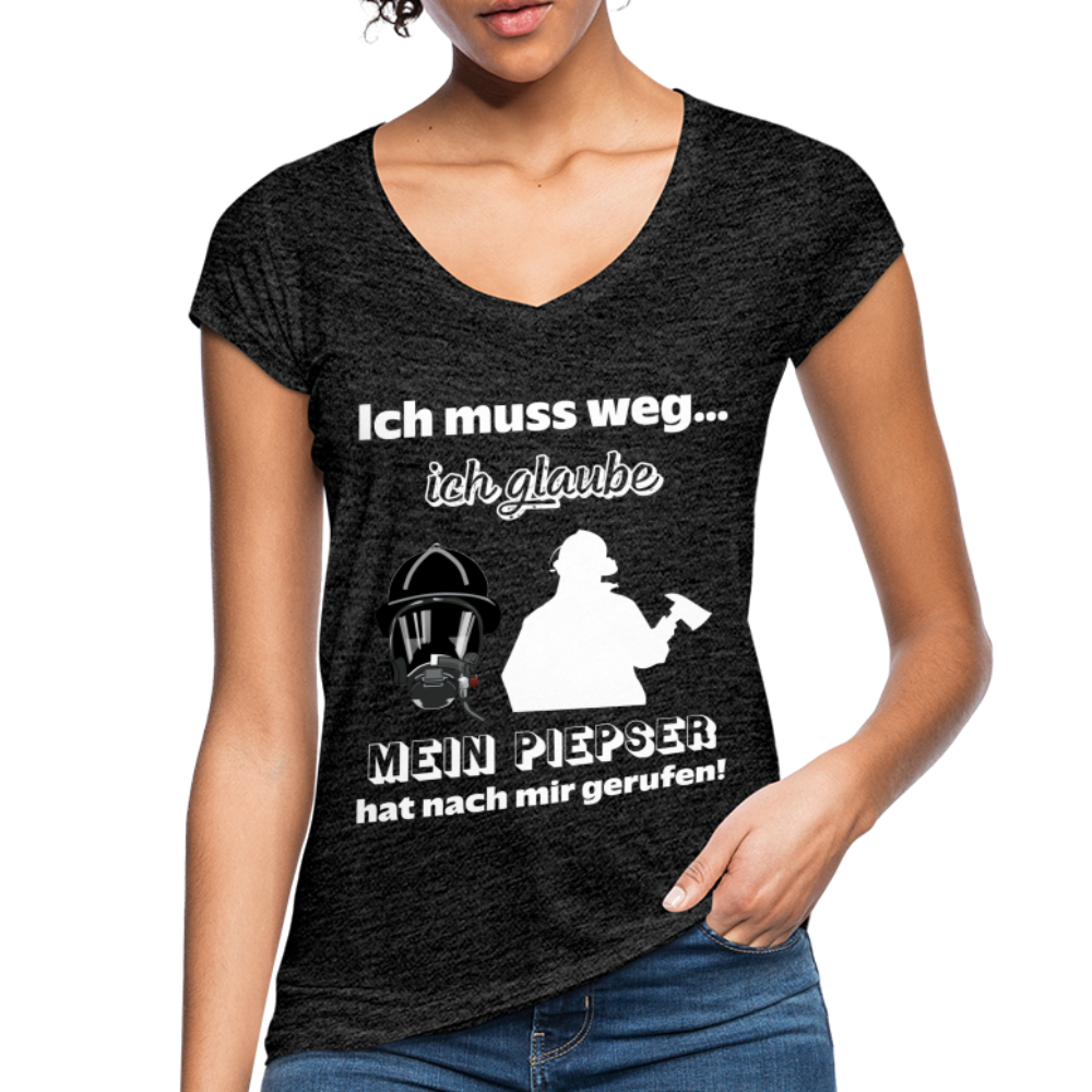 Ich muss weg... Ich glaube mein Piepser hat nach mir gerufen! - Frauen Vintage T-Shirt - Anthrazit