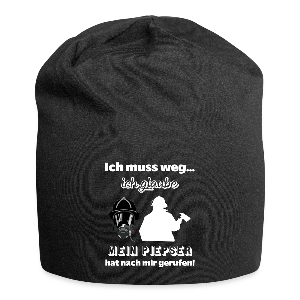 Ich muss weg... Ich glaube mein Piepser hat nach mir gerufen! - Jersey-Beanie - Schwarz