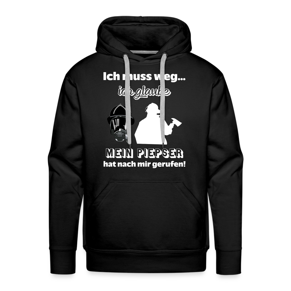Ich muss weg... Ich glaube mein Piepser hat nach mir gerufen! - Männer Hoodie - Schwarz