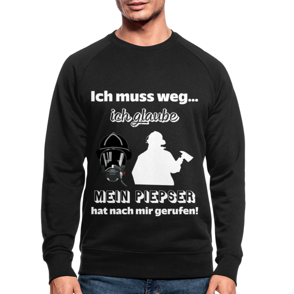 Ich muss weg... Ich glaube mein Piepser hat nach mir gerufen! - Männer Bio-Sweatshirt - Schwarz
