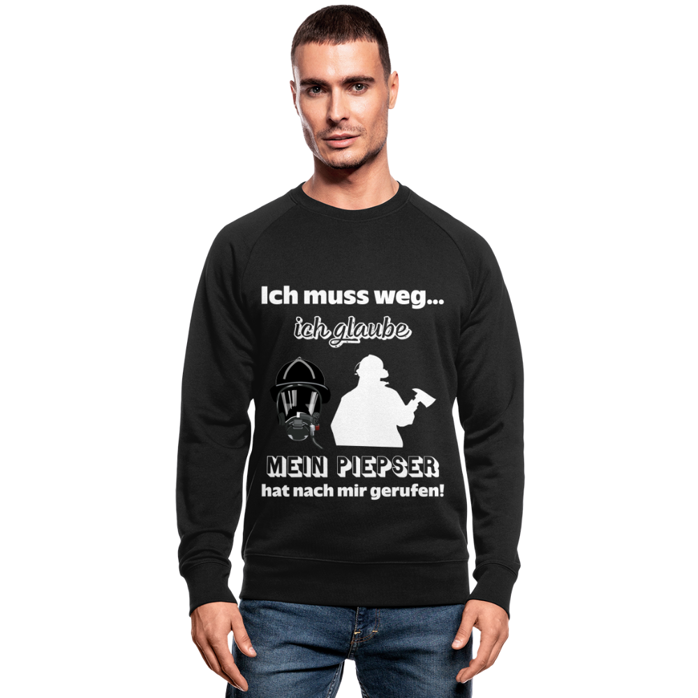 Ich muss weg... Ich glaube mein Piepser hat nach mir gerufen! - Männer Bio-Sweatshirt - Schwarz