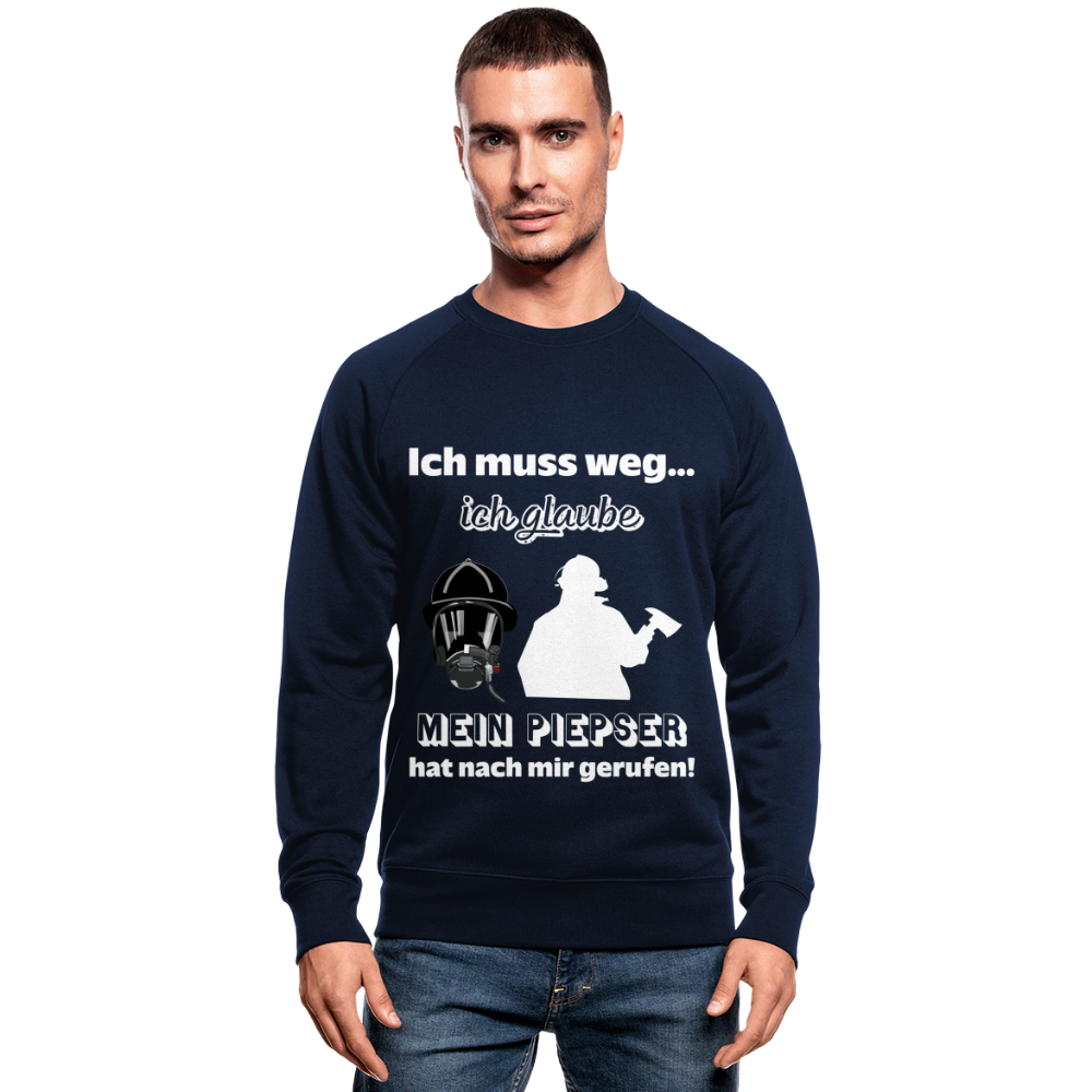 Ich muss weg... Ich glaube mein Piepser hat nach mir gerufen! - Männer Bio-Sweatshirt - Navy