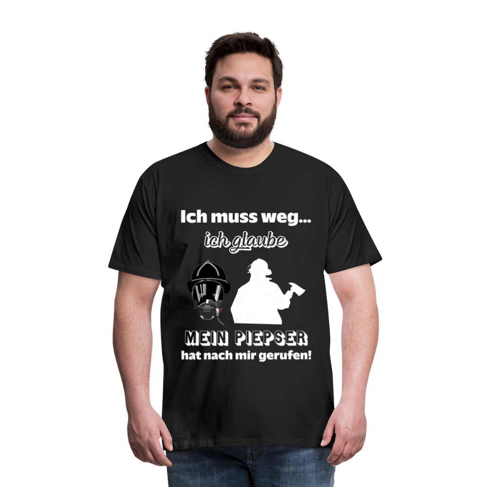 Ich muss weg... Ich glaube mein Piepser hat nach mir gerufen! - Männer T-Shirt - Schwarz