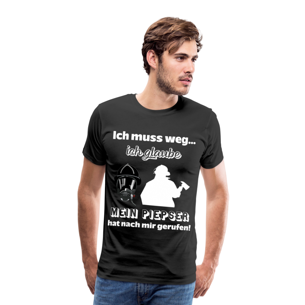 Ich muss weg... Ich glaube mein Piepser hat nach mir gerufen! - Männer T-Shirt - Schwarz