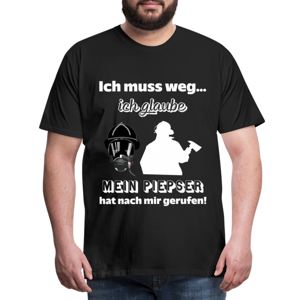 Ich muss weg... Ich glaube mein Piepser hat nach mir gerufen! - Männer T-Shirt - Schwarz