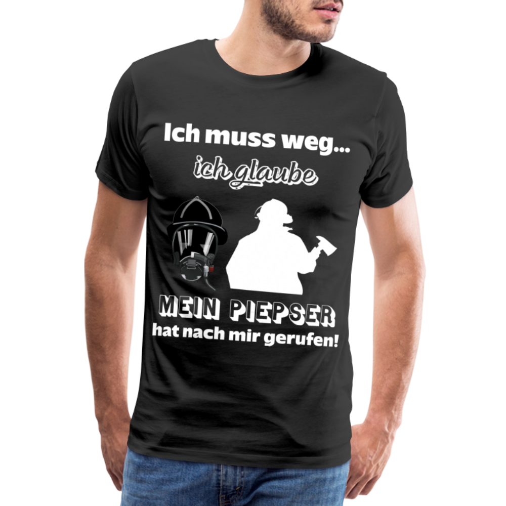 Ich muss weg... Ich glaube mein Piepser hat nach mir gerufen! - Männer T-Shirt - Schwarz