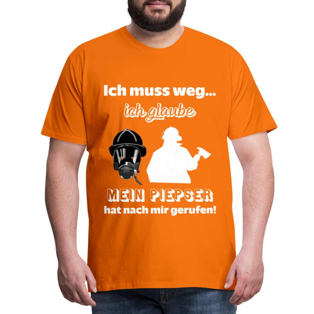 Ich muss weg... Ich glaube mein Piepser hat nach mir gerufen! - Männer T-Shirt - Orange