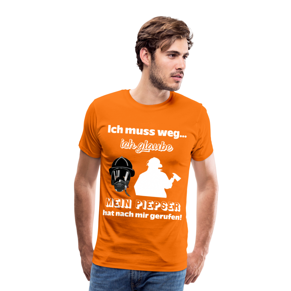 Ich muss weg... Ich glaube mein Piepser hat nach mir gerufen! - Männer T-Shirt - Orange