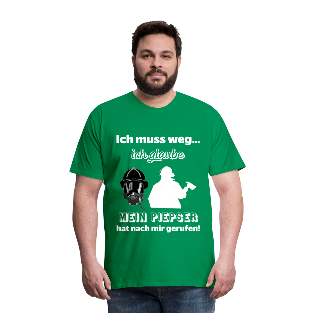 Ich muss weg... Ich glaube mein Piepser hat nach mir gerufen! - Männer T-Shirt - Kelly Green