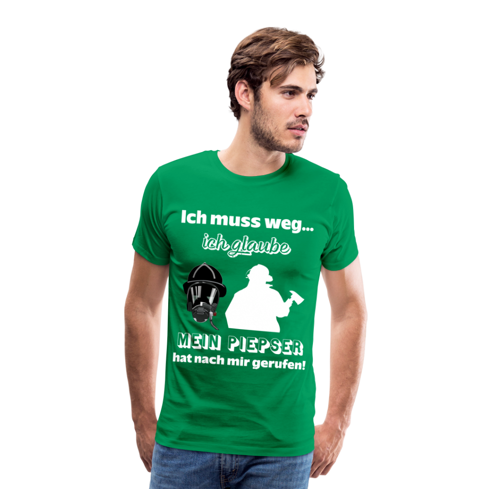 Ich muss weg... Ich glaube mein Piepser hat nach mir gerufen! - Männer T-Shirt - Kelly Green