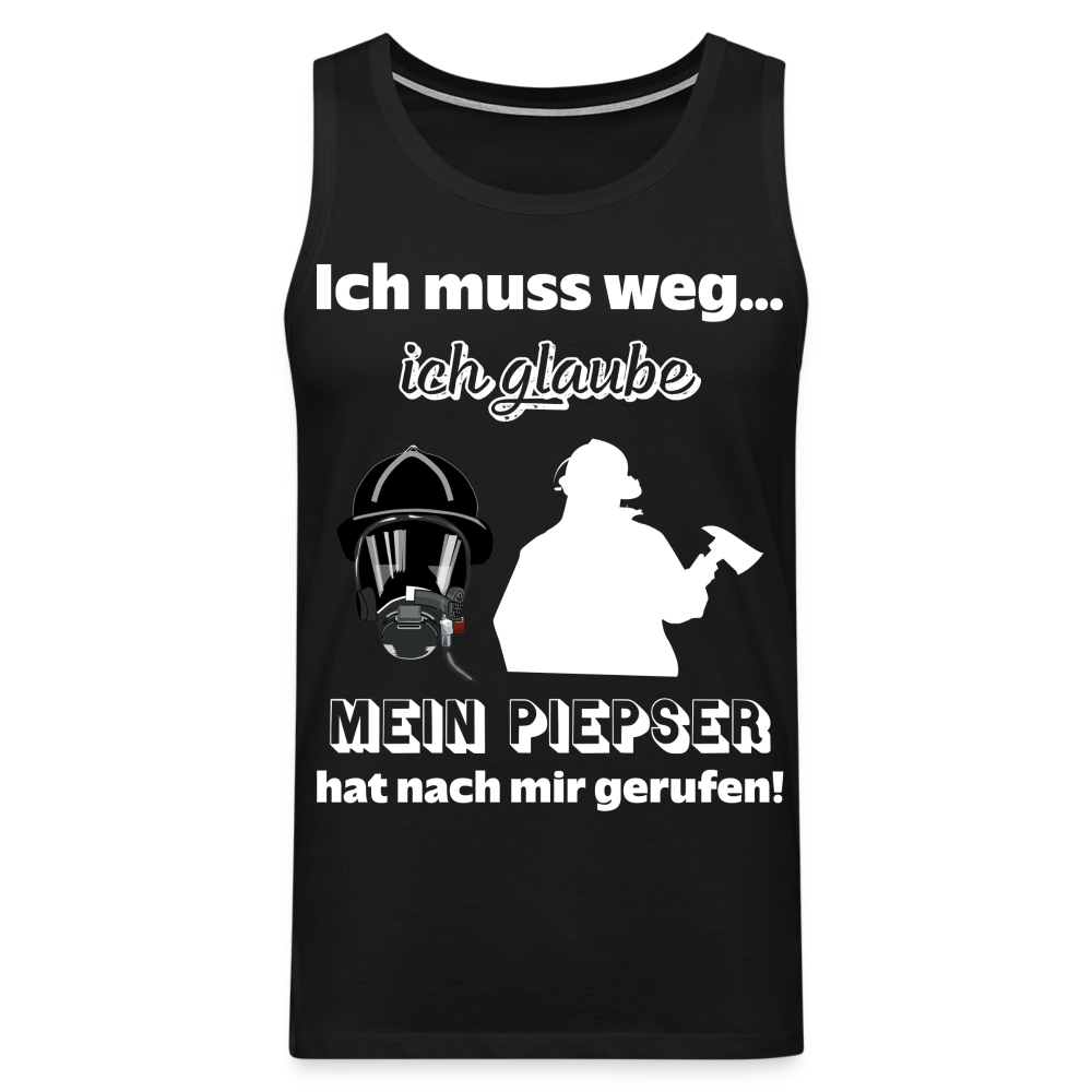 Ich muss weg... Ich glaube mein Piepser hat nach mir gerufen! - Männer Tank Top - Schwarz
