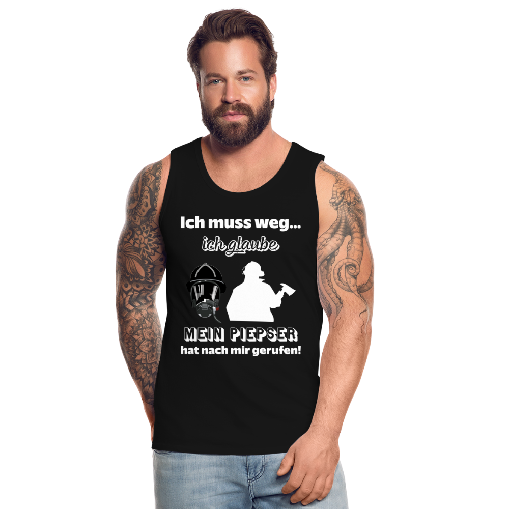 Ich muss weg... Ich glaube mein Piepser hat nach mir gerufen! - Männer Tank Top - Schwarz