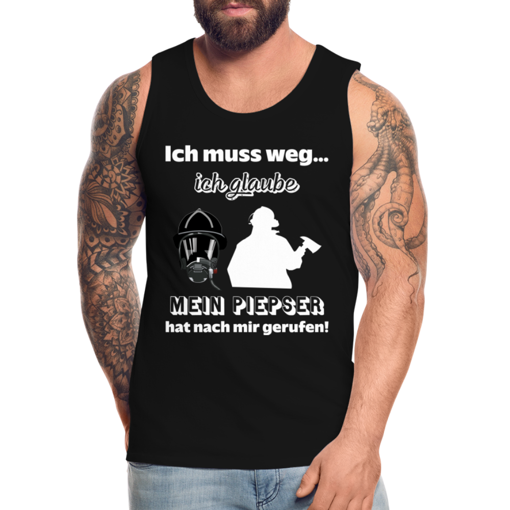 Ich muss weg... Ich glaube mein Piepser hat nach mir gerufen! - Männer Tank Top - Schwarz