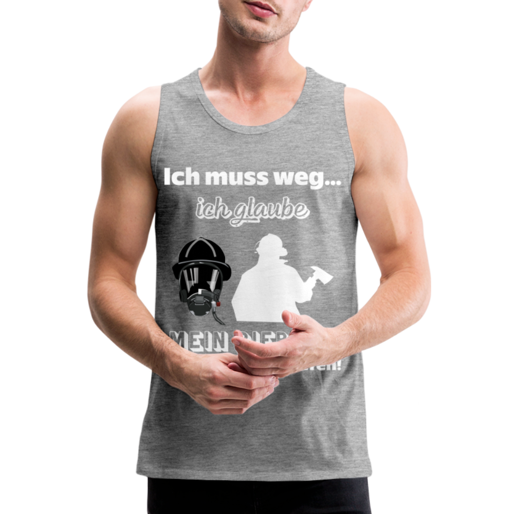 Ich muss weg... Ich glaube mein Piepser hat nach mir gerufen! - Männer Tank Top - Grau meliert