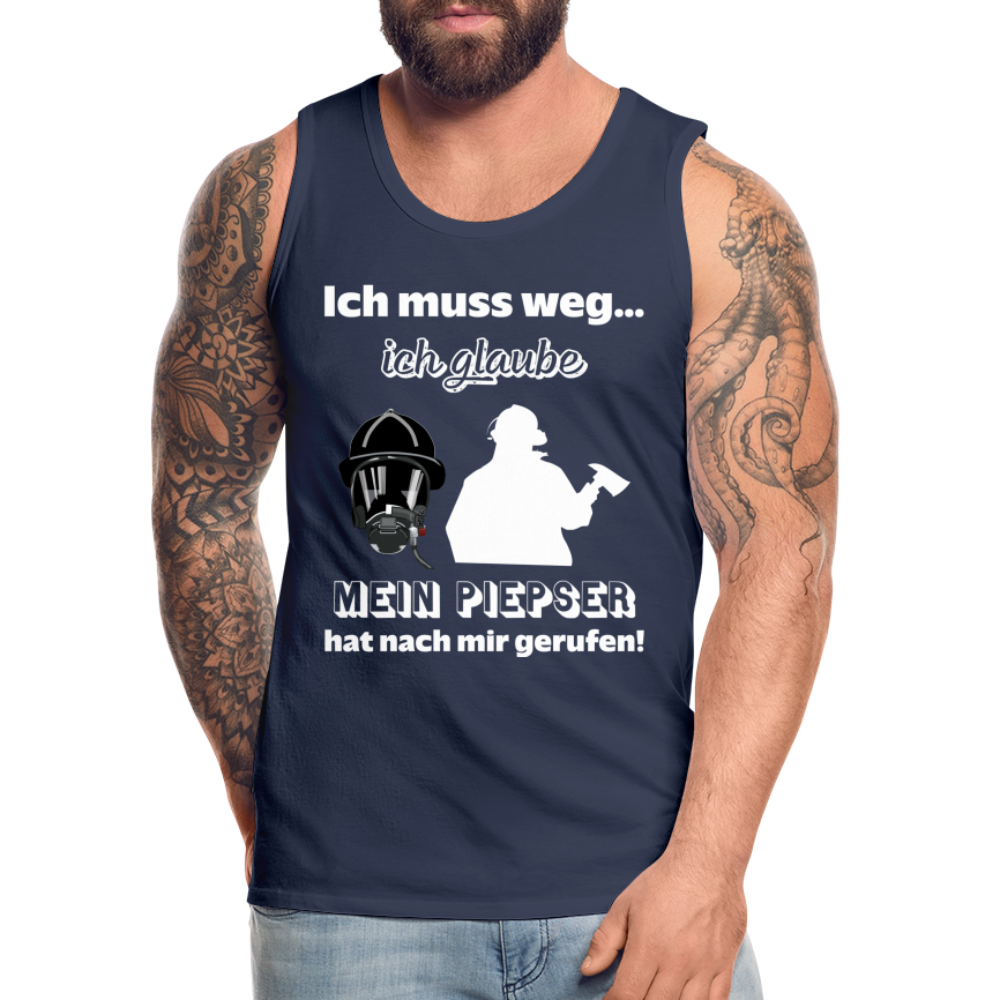 Ich muss weg... Ich glaube mein Piepser hat nach mir gerufen! - Männer Tank Top - Navy