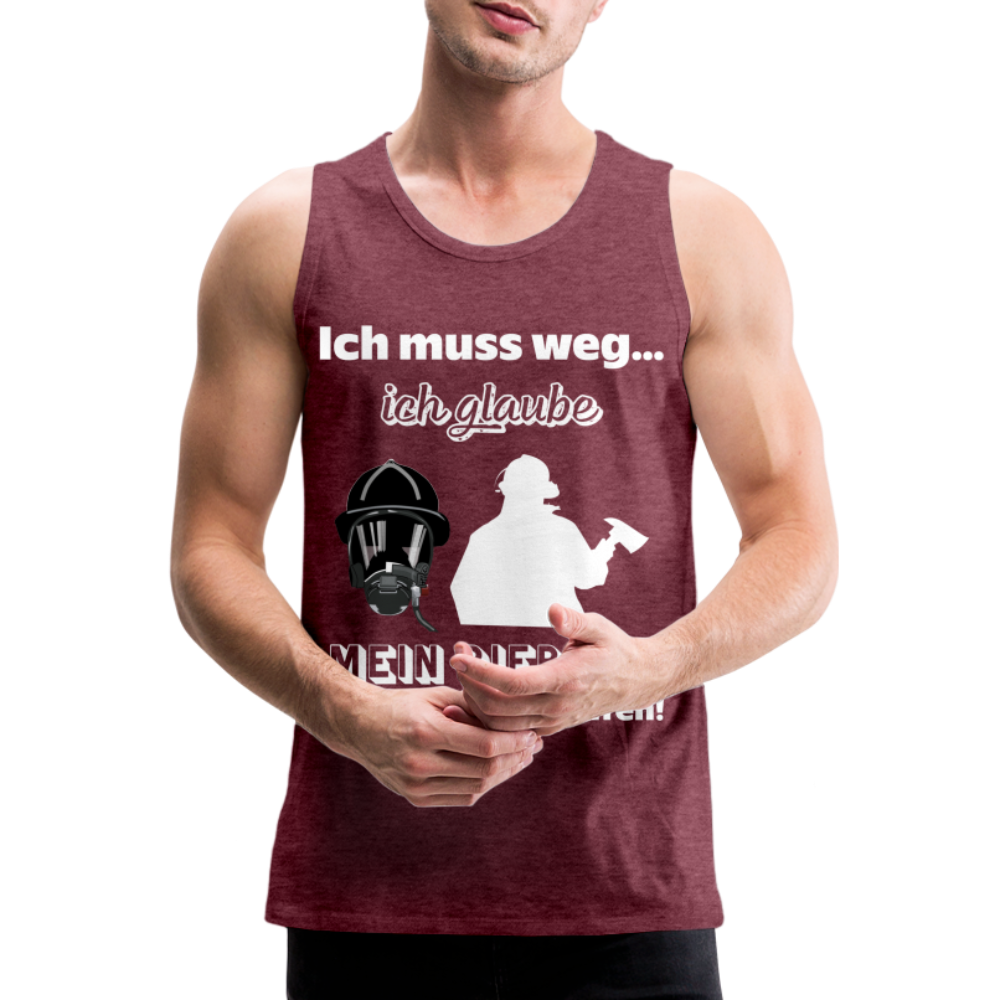 Ich muss weg... Ich glaube mein Piepser hat nach mir gerufen! - Männer Tank Top - Bordeauxrot meliert