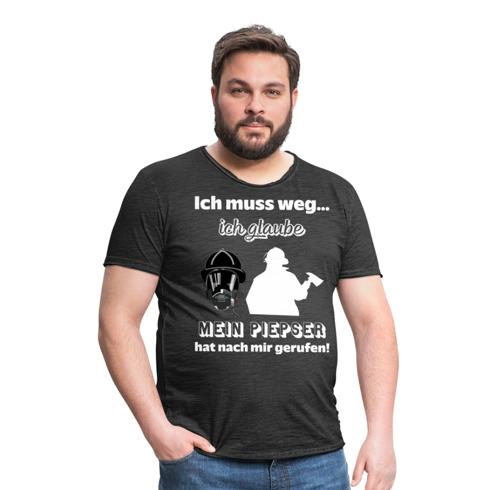 Ich muss weg... Ich glaube mein Piepser hat nach mir gerufen! - Männer Vintage T-Shirt - Vintage Schwarz