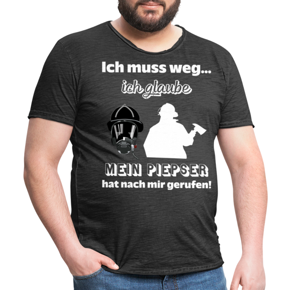 Ich muss weg... Ich glaube mein Piepser hat nach mir gerufen! - Männer Vintage T-Shirt - Vintage Schwarz
