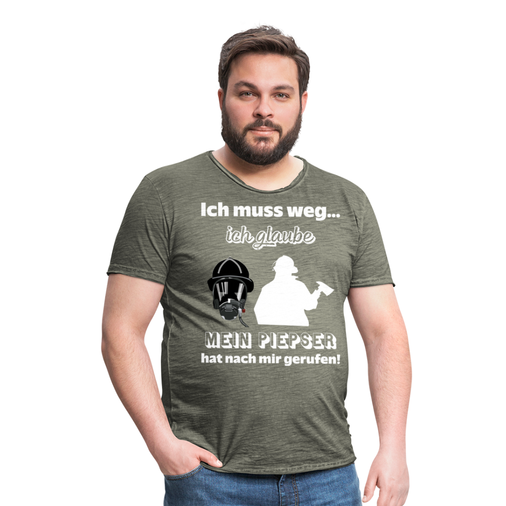 Ich muss weg... Ich glaube mein Piepser hat nach mir gerufen! - Männer Vintage T-Shirt - Vintage Khaki