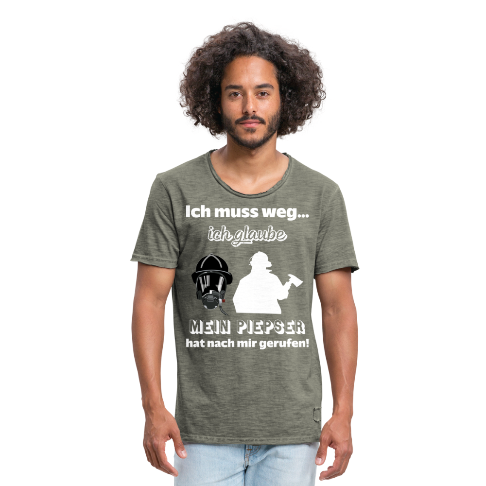 Ich muss weg... Ich glaube mein Piepser hat nach mir gerufen! - Männer Vintage T-Shirt - Vintage Khaki