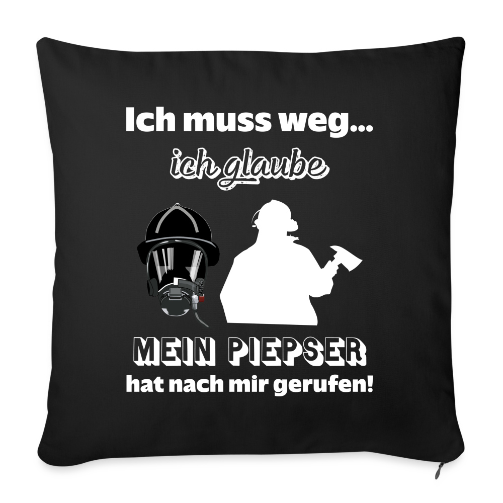 Ich muss weg... Ich glaube mein Piepser hat nach mir gerufen! - Sofakissen mit Füllung 44 x 44 cm - Schwarz
