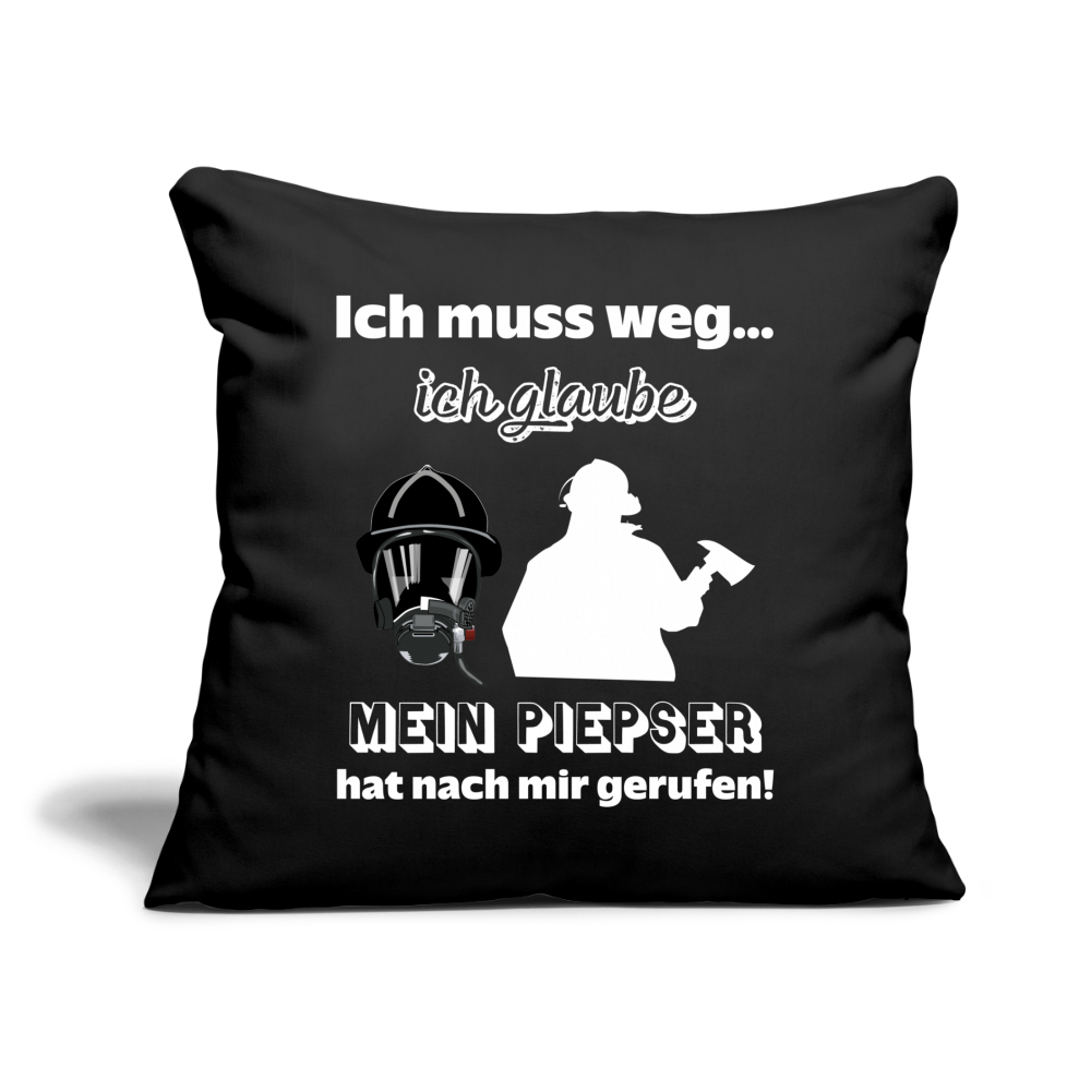 Ich muss weg... Ich glaube mein Piepser hat nach mir gerufen! - Sofakissen mit Füllung 44 x 44 cm - Schwarz