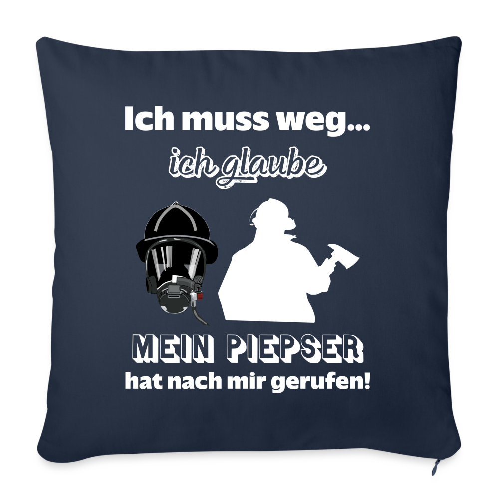 Ich muss weg... Ich glaube mein Piepser hat nach mir gerufen! - Sofakissen mit Füllung 44 x 44 cm - Navy