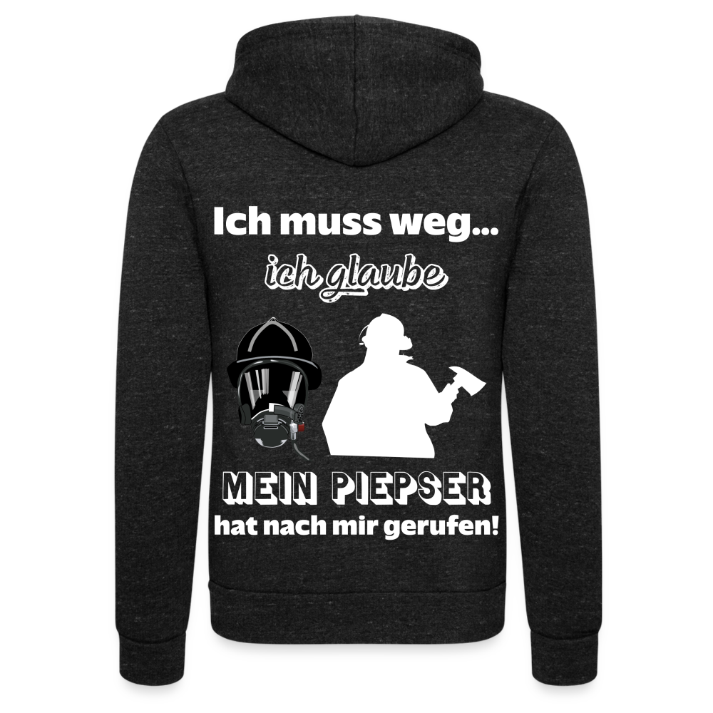 Ich muss weg... Ich glaube mein Piepser hat nach mir gerufen! - Unisex Tri-Blend Kapuzenjacke - Anthrazit